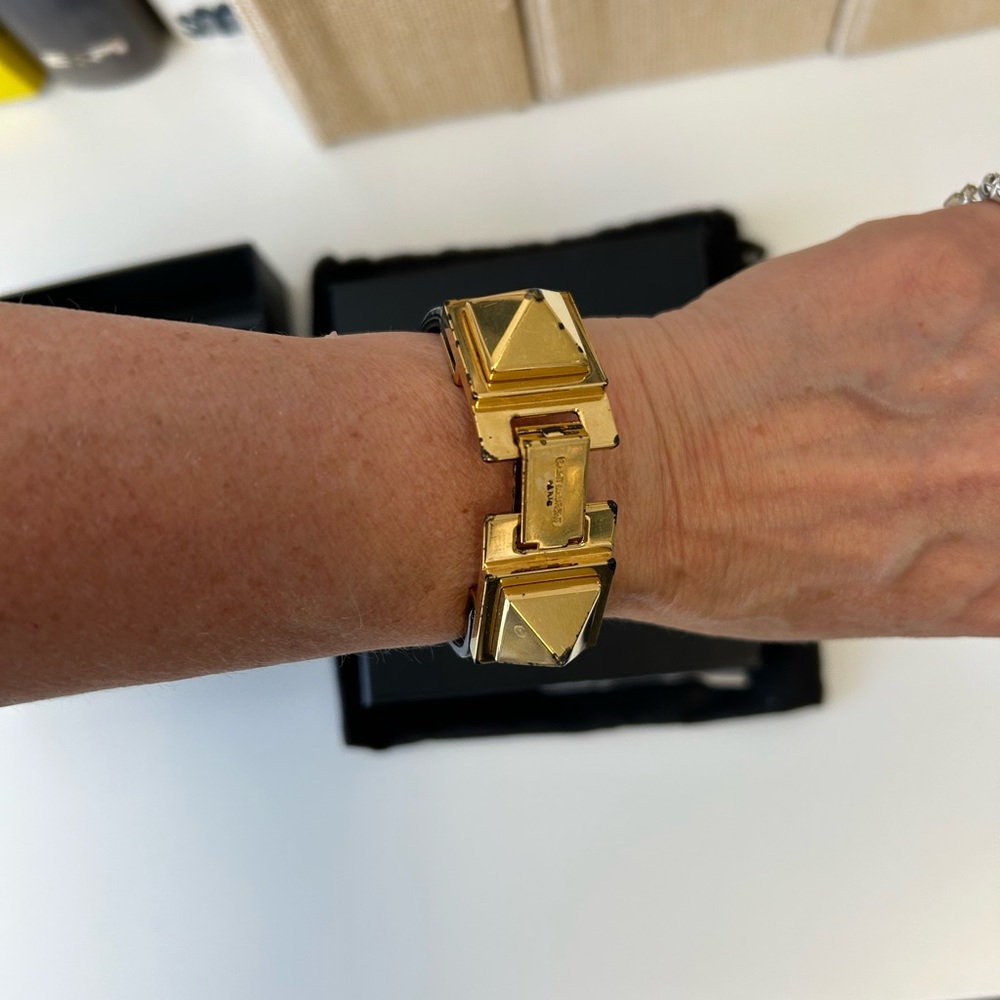Saint Laurent BOROJ 1000 Black and Gold Bracelet